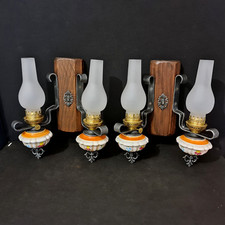 Pair of Wood, Metal & Ceramic Double Wall Appliques - XXth