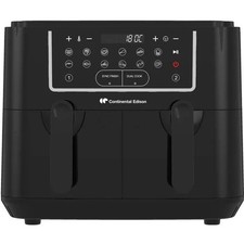 Airfryer Friteuse Sans Huile CONTINENTAL EDISON 9L - Double Bacs – 2400W – Noir