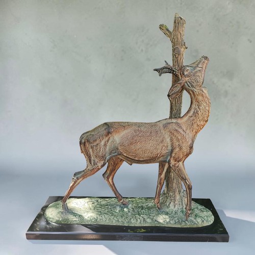 Sculpture art déco cerf - art,