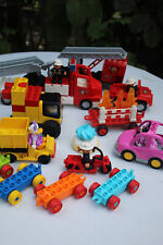 Lego Duplo LOT Fire Truck Construction Car Motorcycle