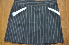 IZOD Golf Skort Skirt with Attached Shorts Striped Black Gray White Women SIZE 4