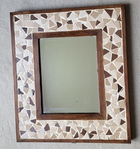 Ancien miroir vintage bois - miroir, et