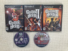 5 Game Lot: Guitar Hero 1, 2, 3, 80s & Aerosmith (Playstation 2, PS2) - TESTED