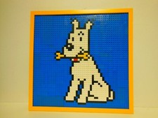TINTIN Themed Figure Composition in LEGO Pieces Under Frame (MILOU)