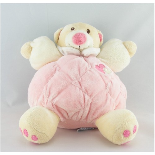 Doudou ours boule rose coeur