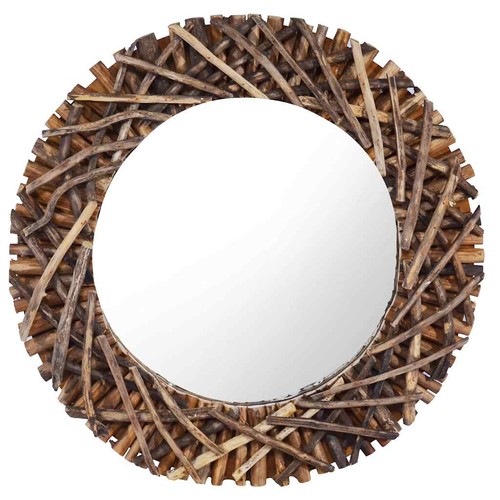 Teck miroir mural - mural, rond