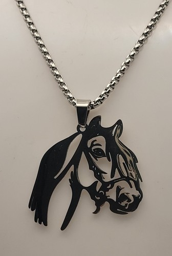 Collier tete cheval argente - collier,