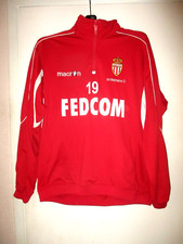 AS MONACO N° 19 HAUT SURVETEMENT ancien porté  No maillot 2010-2014 Macron