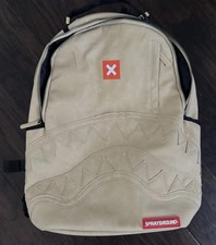 SPRAYGROUND Timber Shark Backpack Limited Edition Rare Beige Faux Suede NWOT