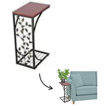 table coin bois métal