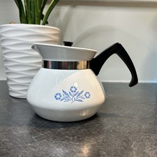 Vintage Corning Ware 3 Cup Coffee Tea Pot Cornflower Blue With Lid P-103 EUC
