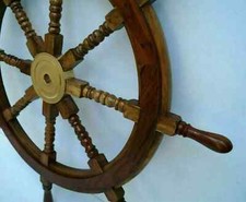 Roue de bateau ancienne nautique en laiton de 36 pouces mur de direction de b...