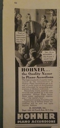 1937 hohner piano accordion - piano,