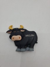 TORO CON MAGNETE DA FRIGO CALAMITA QUIET BULL RESIN FRIDGE MAGNET BARCELLONA