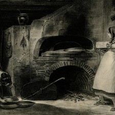 Deveria Boulangerie Cuisson du Pain Four à Paris - Lithographie originale XIXe