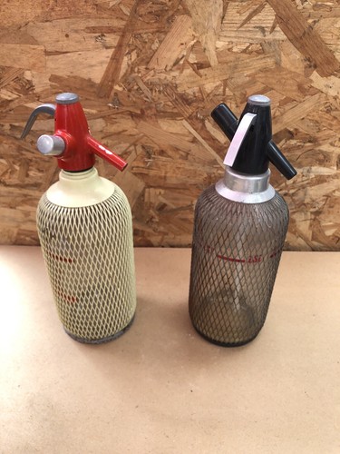 Paire ancien siphon verre - ancien, +
