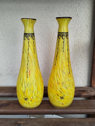 Paire vases verre - vases, en