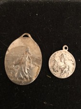 metal religious medals lot to identify