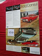 N°4317 /  FORD Consul grand dépliant couleur en français  1972 