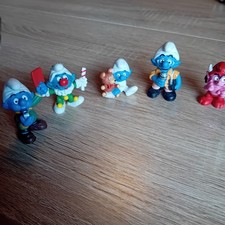 lot C 5 original vintage PEYO SCHLEICH smurf figures