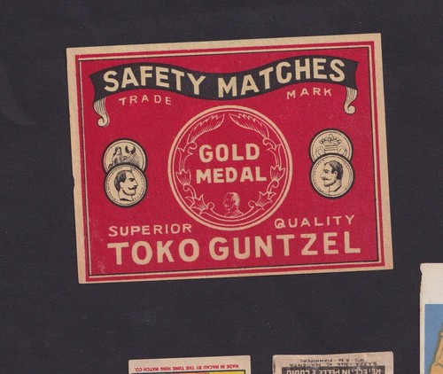 Antique match package tag - package,