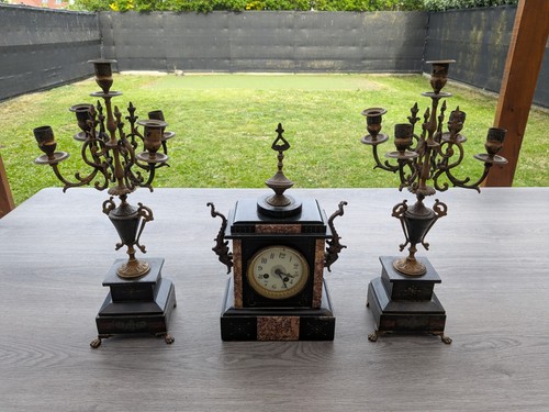 Garniture cheminée horloge - de,