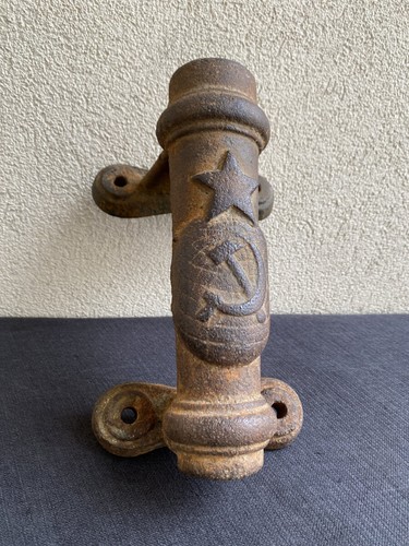 Cast iron soviet flag holder - cast,