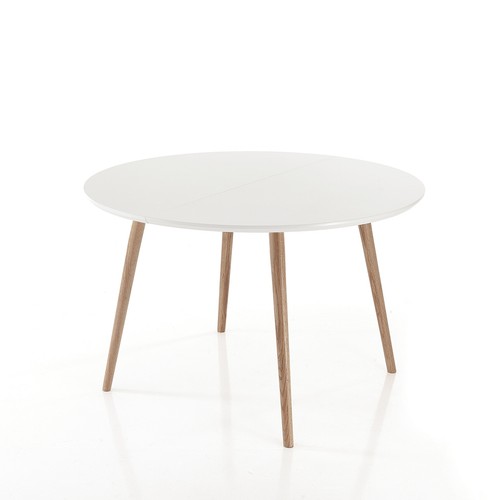 Table rond extensible blanc