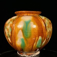 4.8 "Chine vieux Tang tricolore céramique dynastie pot de cylindre de fleurs