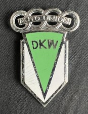 AUTO UNION DKW GERMAN VINTAGE AUTOMOBILE ENAMEL RADIATOR GRILLE CAR BADGE EMBLEM