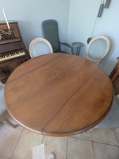 Table + rallonge & 4 chaises en merisier