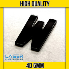 4D / 3D LASER CUT 5MM Number Plate Letters/Characters-Self Adhesive Black Gloss