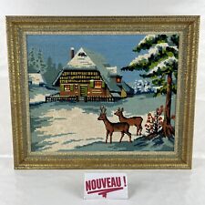 Vintage Deer Embroidery Deer Deer Deer Winter Scene Table/Frame Canvases