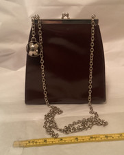 PALOMA PICASSO BROWN PATENT LEATHER PURSE (58)