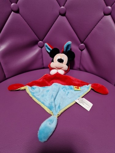 Doudou mickey plat rouge bleu - plat,