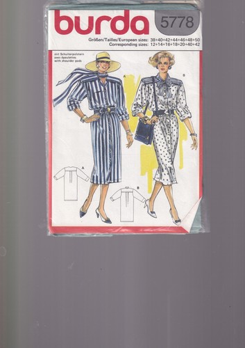 Patron burda 5778 robe - burda,