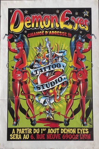 Affiche demon eyes tattoo - affiche,