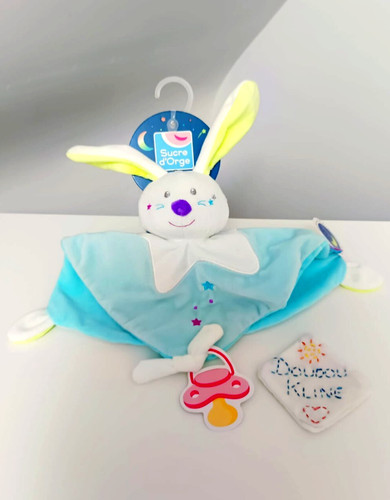Doudou plat lapin - lapin, carré