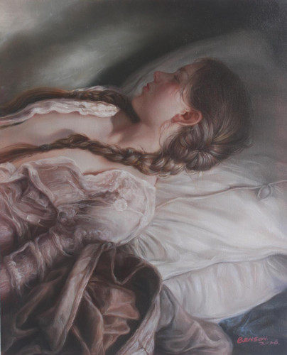 Erotic art sleeping girl - erotic, girl,