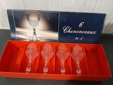4 verres à Eau à Vin Cristal d'Arques Chenonceaux  26 cl Made In France DURAND 