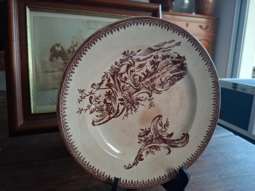 Assiette ancienne plat - , a