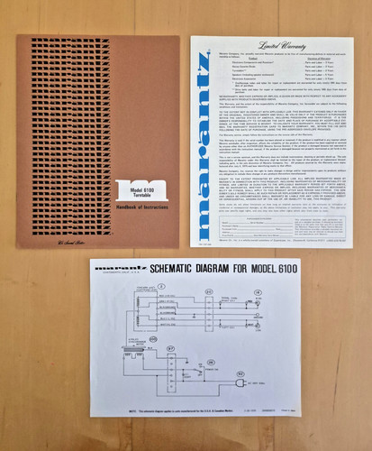 Marantz 6100 turntable manual - marantz,