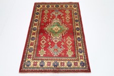 Tapis de chambre oriental tribal afghan noué à la main kazak Red Area de 4...