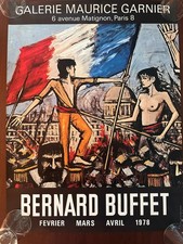 1978 Bernard BUFFET exhibition POSTER Maurice Garnie Paris 10th 1968 Revolution