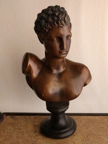 Bronze hermes bust greek - bronze,