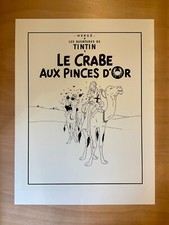 HERGE TINTIN SERIGRAPHIE LE CRABE AUX PINCES D’OR N&B 60X80CM MOULINSART TTBE