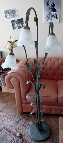 Lampe tulipe sur pied années - lampe,