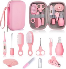 Baby Grooming Kit 12pcs – Newborn Infant Health Care Set with Comb, Brush, Clipp