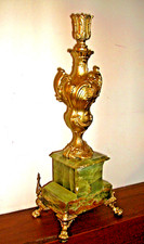 ANCIEN CANDÉLABRE CHANDELIER BOUGEOIR EN ONYX ET BRONZE-RÉGULE ? RETEINTÉ-H43 CM