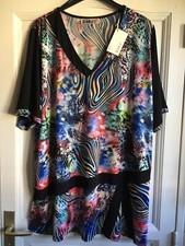 👑 SOLDE Tunique Femme Taille 58/60 noir rose Si BElle Et bleu